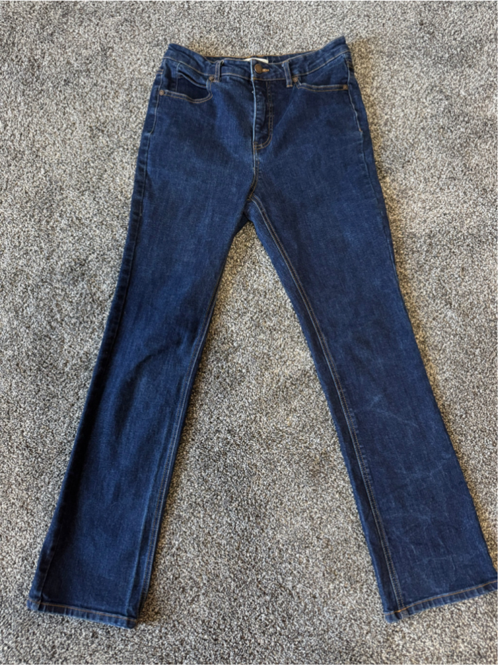 Women's OAT New York High Rise Slim Bootcut Dark Denim Jeans Size 4/27